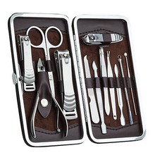 12PCS Pedicure / Manicure Set Nail Clippers Cleaner Cuticle Grooming Kit Case