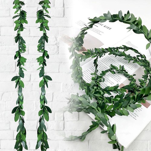 Christmas Green Vine Garland Silk Fake Leaves Fake Vine Leaf Hanging