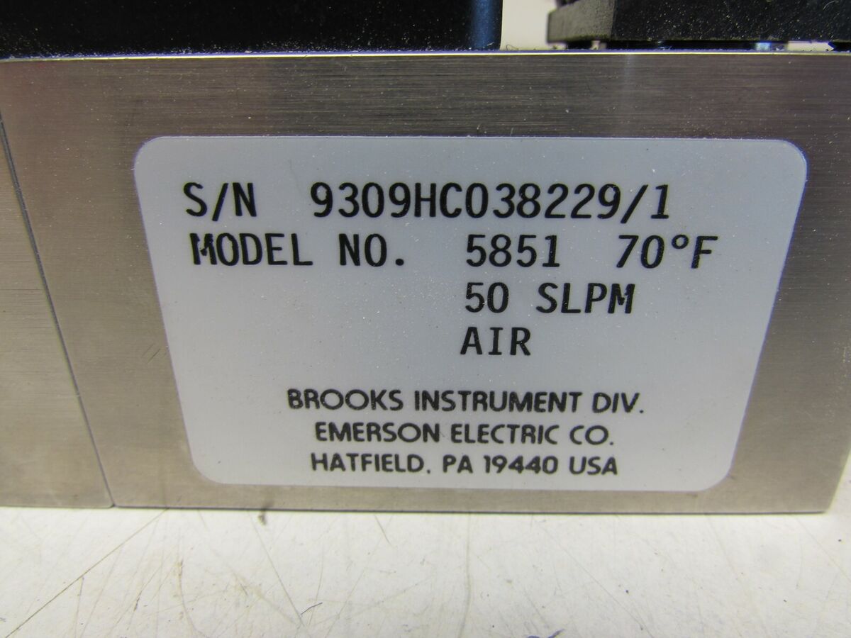BROOKS 5851-SERIES ,MASS FLOW CONTROLLER,9309HC038229/1, 50 BROOKS 5851-SERIES ,MASS FLOW CONTROLLER,9309HC038229/1, 50