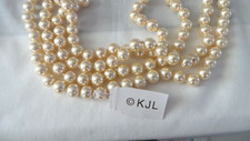 Kenneth Lane KJL XX Long Off White Sim. Pearl Necklace