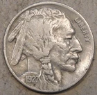 1927-S Buffalo Nickel VF+ Slight Lamination across Cheek