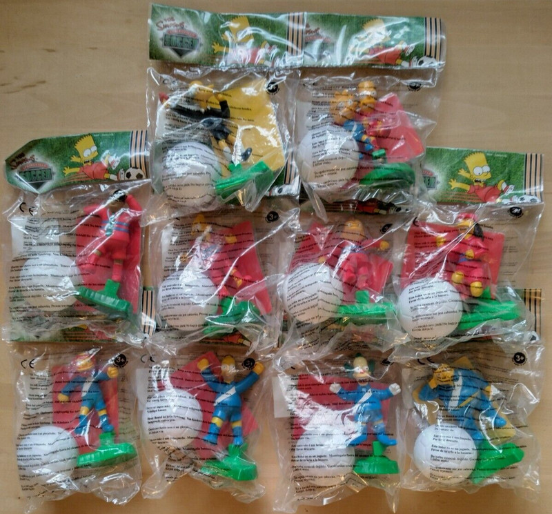 2002 The Simpsons Springfield Soccer Complete Set of 10 Burger King Figures NIP