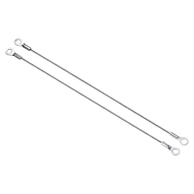 10 Câbles En Acier Inoxydable 2mm X 20cm Avec Oeillets – Pour Sécurisation, Bricolage – Neuf Sans Marque