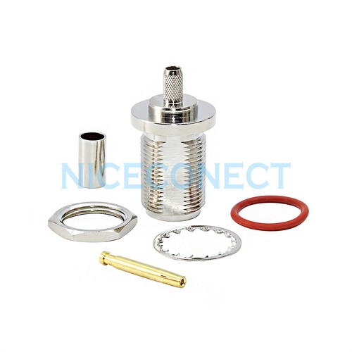 N hembra conector de junta tórica mamparo tuerca de RF para cable LMR195 RG58 RG400 RG142 - Imagen 5 de 5