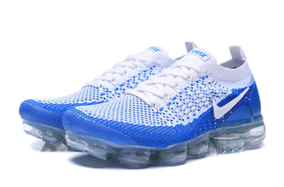 US Size 8-11 Nike Air VaporMax Flyknit 2 Men's shoes - White Blue