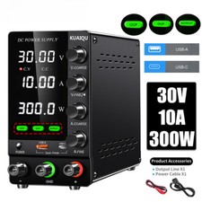 Newest OCP OVP DC Adjustable Power Supply 30V 10A 5A Output Switch USB-A TYPE-C