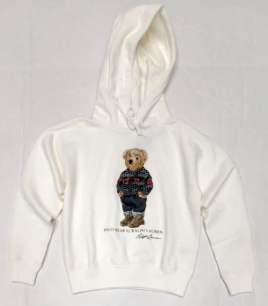 Ralph Lauren Womenu0026#039;s SZ 2XL Polo Bear Ski Reindeer Hoodie Sweatshirt  White | eBay