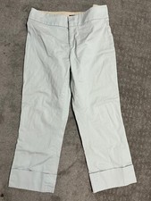 Banana Republic Pants Women 12 Martin Fit Cotton Blend Business Blue Cropped