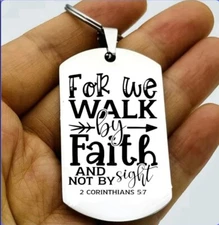God Jesus Lord Cross Stainless Steel Quote Keychain