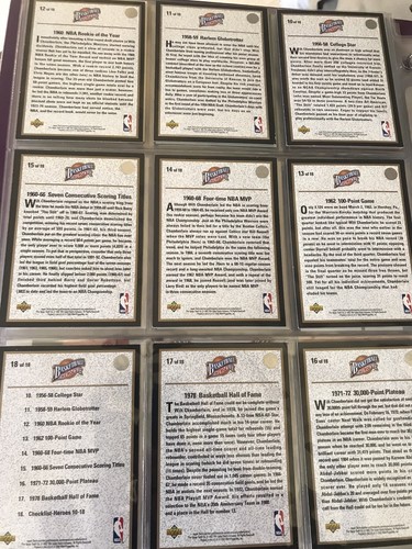 Wilt Chamberlain 1992 Upper Deck Heroes Insert Basketball Set #10-18 + Header - Picture 2 of 2