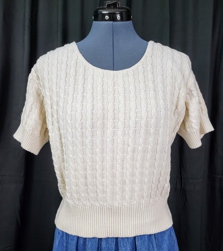 Maglione Vintage Knits Landing Bianco Crema S/S Cablato Taglia M/L? - Foto 2 di 15