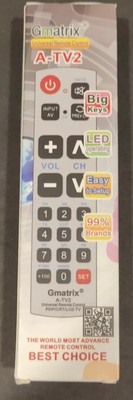 Universal Remote - Gmatrix A-TV2 - Big Buttons Opened box Brand New Un-used TV V