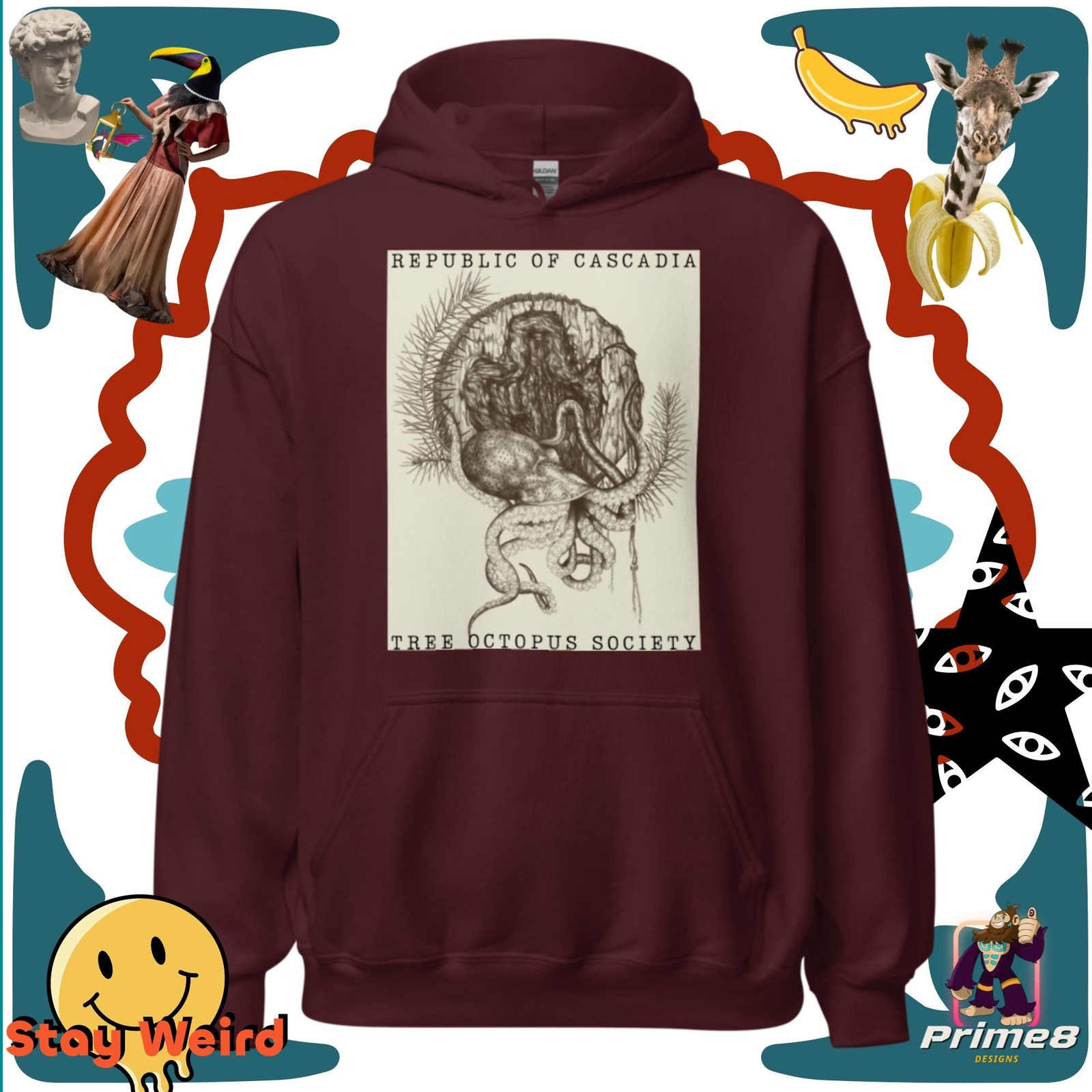 Tree Octopus Society Original Poster Unisex Hoodie image 8