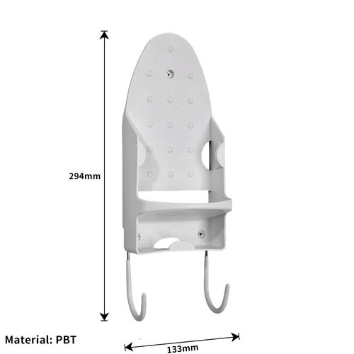 White Iron Storage Holder Wall Mount Ironing Board Hanger Home Organizer HooksWH - Picture 3 of 9