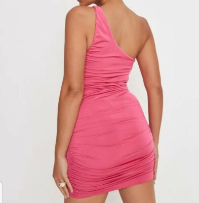 Missguided Hot Pink One Shoulder Slinky Dress , Size SM | eBay Missguided Hot Pink One Shoulder Slinky Dress , Size SM | eBay