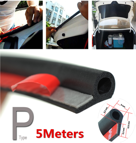 Sello de tira flexible en forma de P de 5M impermeable resistente al clima goma apto para coche camión - Imagen 2 de 10