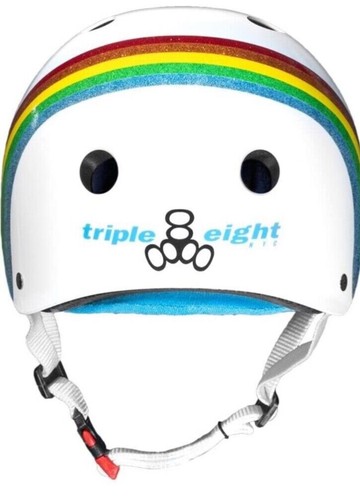 Triple Eight Sweatsaver Multi Sport Helmet White Rainbow Sparkle S/M Skate Small - 第 3/5 張圖片