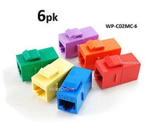 6-PACK CAT6 Female/Female RJ45 Ethernet Multi Keystone Jack Coupler, WP-C02MC