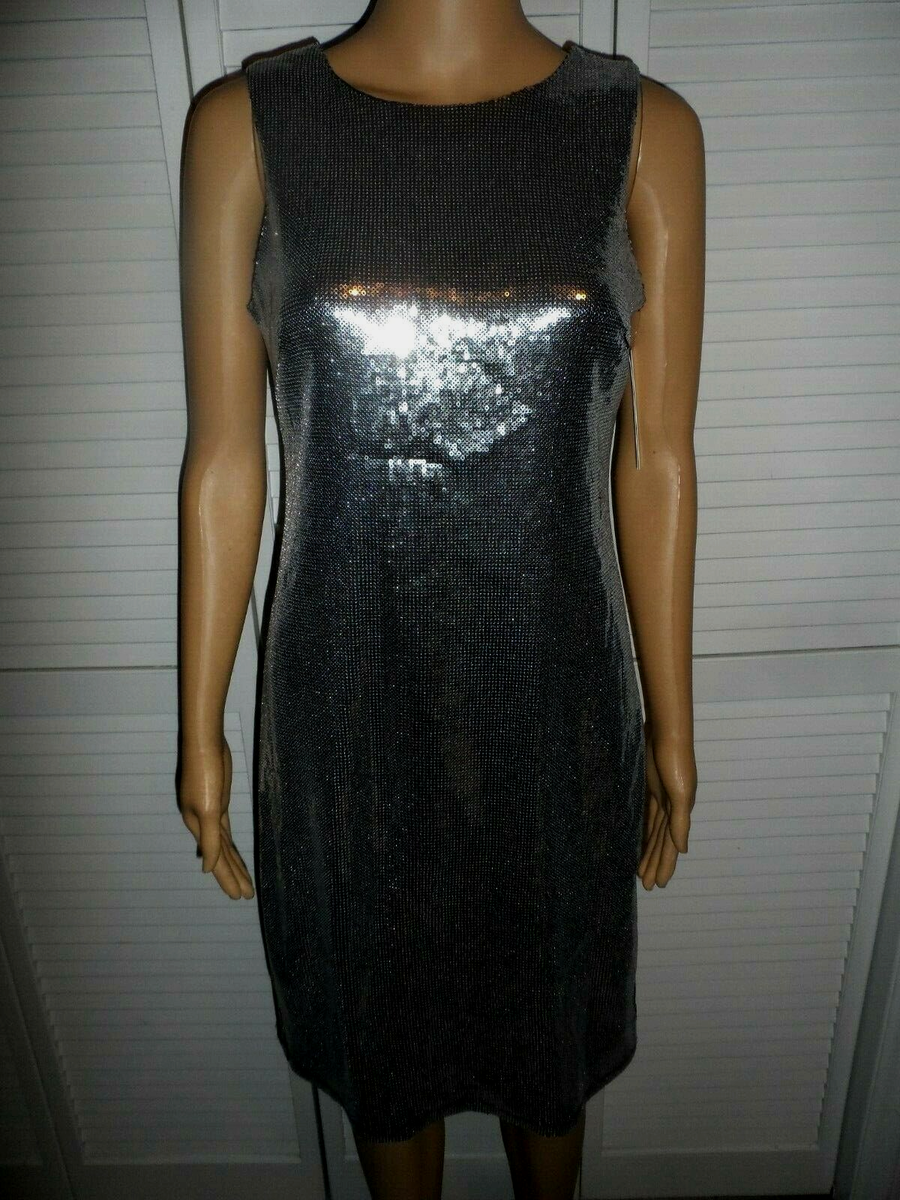 SALE Beautiful Shelby Nights size 6 silver sleeveless sequin dress women  NWT | eBay