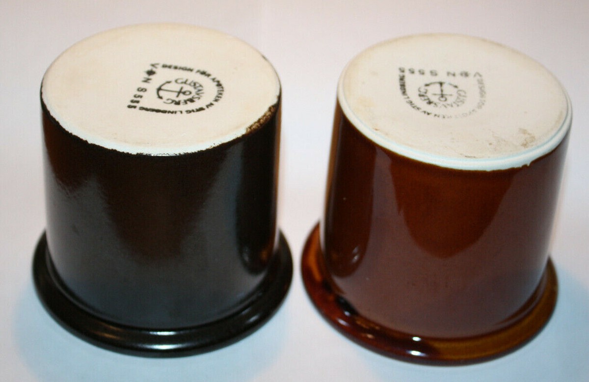 Vintage Gustavsberg Keramik Dark Brown & Light Brown Pot Jar