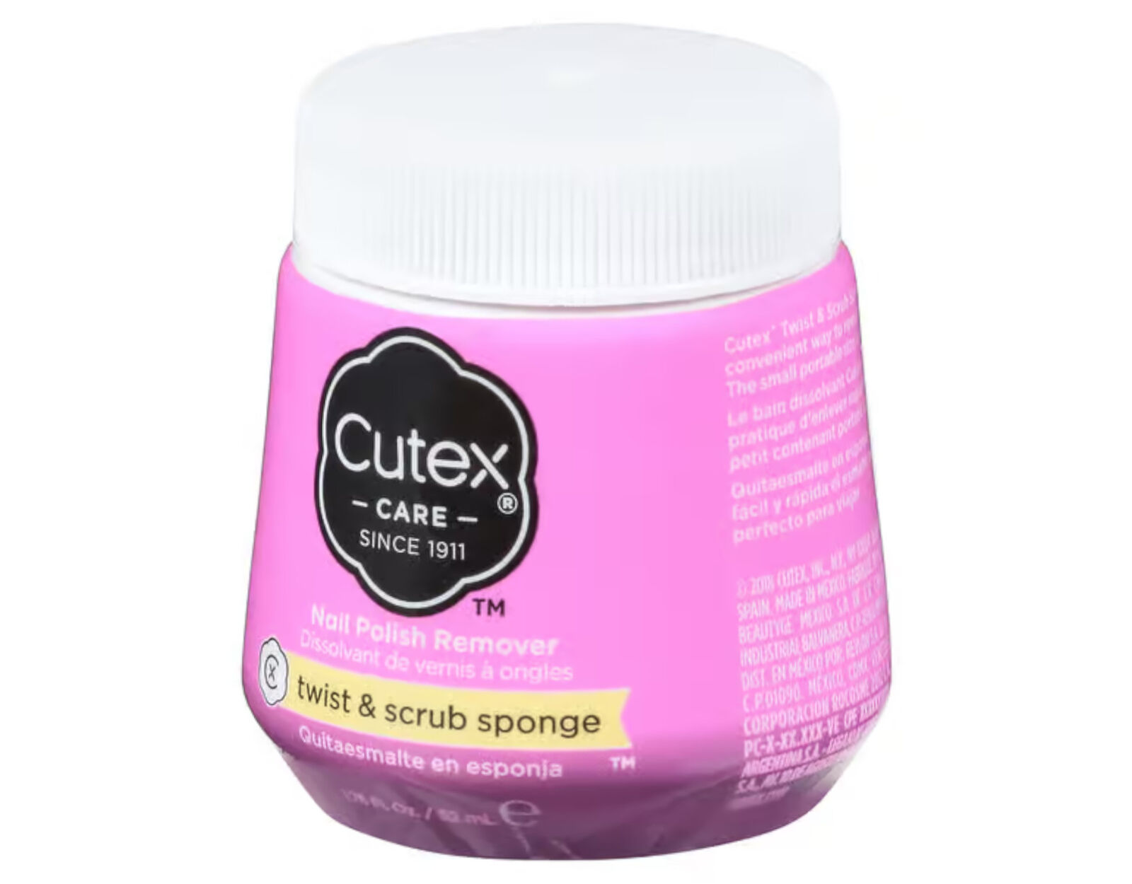Cutex Nail Polish Remover Twist & Scrub Sponge, 1.75 Oz. - Pack of 6