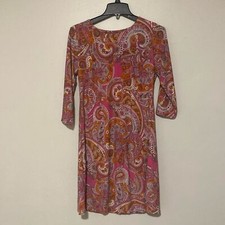 Tommy Hilfiger Ditsy Floral Pink Orange Paisley Dress - Size 8