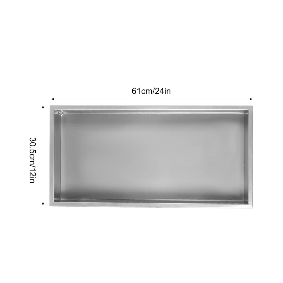 Estante de ducha de acero inoxidable para baño gris plateado 12"x24" Foto 3 de 4