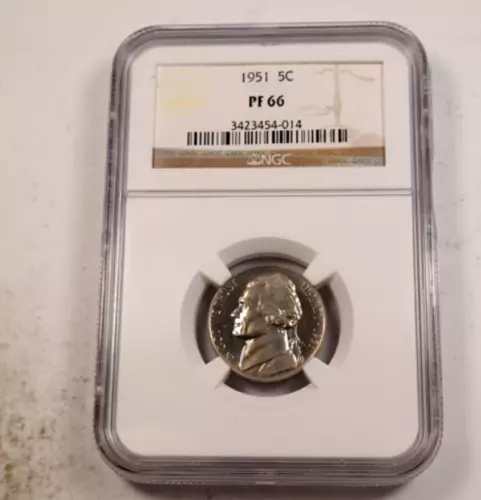 1951 Jefferson Nickel * NGC PF66 PR66 * CAMEO STRIKE (not noted on slab) * XN605
