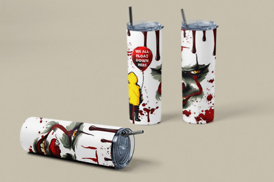 20 Unzen Pennywise IT Horror Becher - ''We All Float'' Blutspritzer Clown Tasse Geschenk