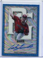 2020 Leaf Perfect Game All-American Metal Blue Wave Cale Lansville Auto 10/10