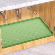 Under Sink Mat for  34"W x 22L " Cabinet, Upgraded Silicone Waterproof Kitchen