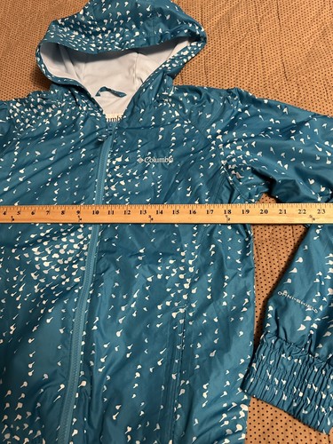 Columbia Youth 18/20 Hooded Lightweight Jacket Blue White Zip Up Hoodie - Picture 16 of 17