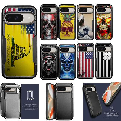 For [Pixel 9 PRO XL][HYBRID ARMOR][Dual Two Piece Case] Black Case