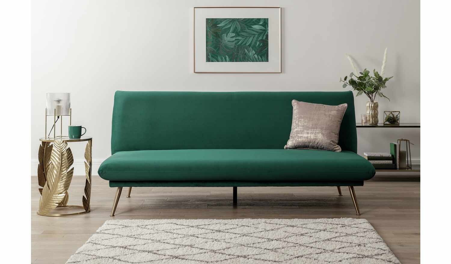 Habitat Matteo Velvet 2 Seater Sofa Bed Green eBay