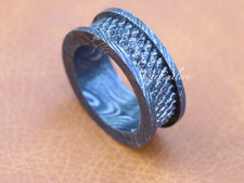 Custom Full Damascus Steel PunkBand Men Engagement Band Chain Link Men Punk Band