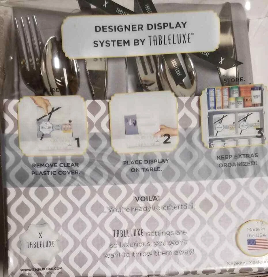 Mesa Tableluxe para 10 Juego de Vajilla 60 Piezas Blanco y Rojo (LOC TUB L-40) Foto 4 de 4