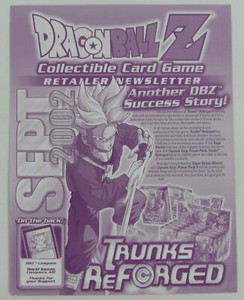 Dragon Ball Z CCG Retailer Newsletter September 2002 Trunks ReForged DragonBall
