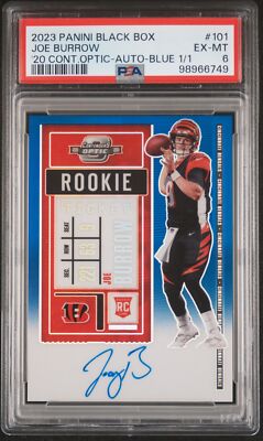 2023 PANINI BLACK BOX 2020 CONTENDERS OPTIC AUTO BLUE JOE BURROW