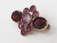 Vintage / Antique 9ct Yellow Gold Brooch Faceted Garnet Design 3.18g