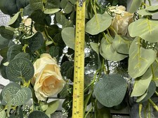 Eucalyptus  Ivory Roses Garland Floral Vines with Greenery 11pcs 6ft each