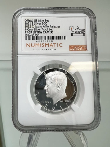 2021 S Silver Proof Kennedy Half Dollar NGC PF69 UCAM 2022 Chicago ANA Release