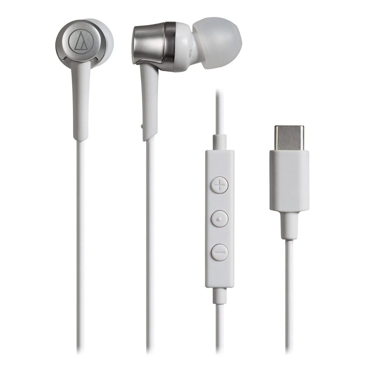 Audio Technica ATH-CKD3C White Earphones with Mic USB Type-C 1.2m