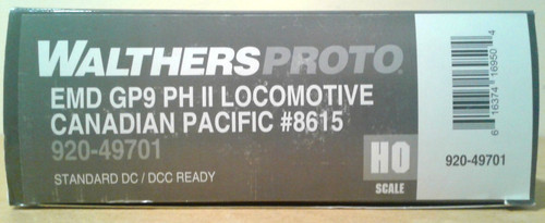 ESCALA HO WALTHERS PROTO EMD GP9 CANADIENSE PACIFIC CP RAIL #8615 920-49701 | Condition: Used