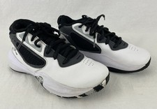 Under Armour Lockdown 6 Youth Basketball Shoes White Black Boys 4Y Little Kid