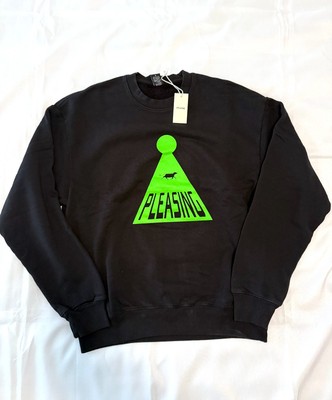 Harry Styles Pleasing Abducted Cow Crewneck Black Neon Green Sweatshirt Med NWT
