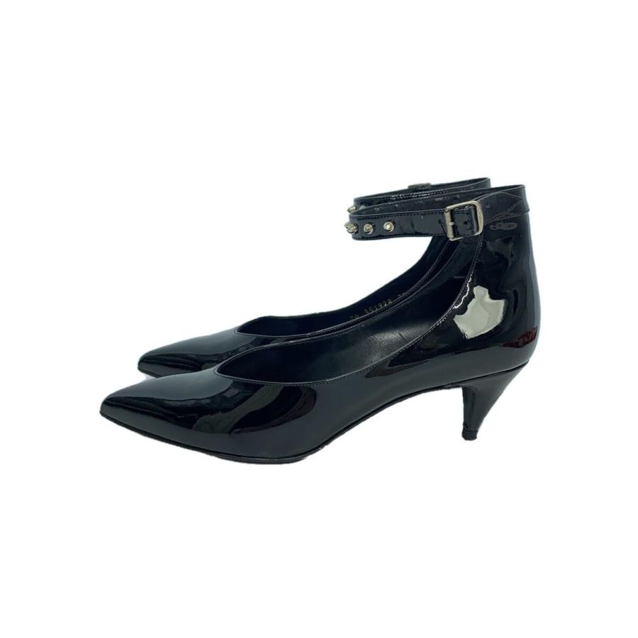 Saint Laurent decolte tacco EU37 US7 nero vernice 08717a