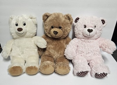 Lot Of 3 Build A Bear Fluffy Bears 16'' Stuffed Plush Animals Clean And Oderless 