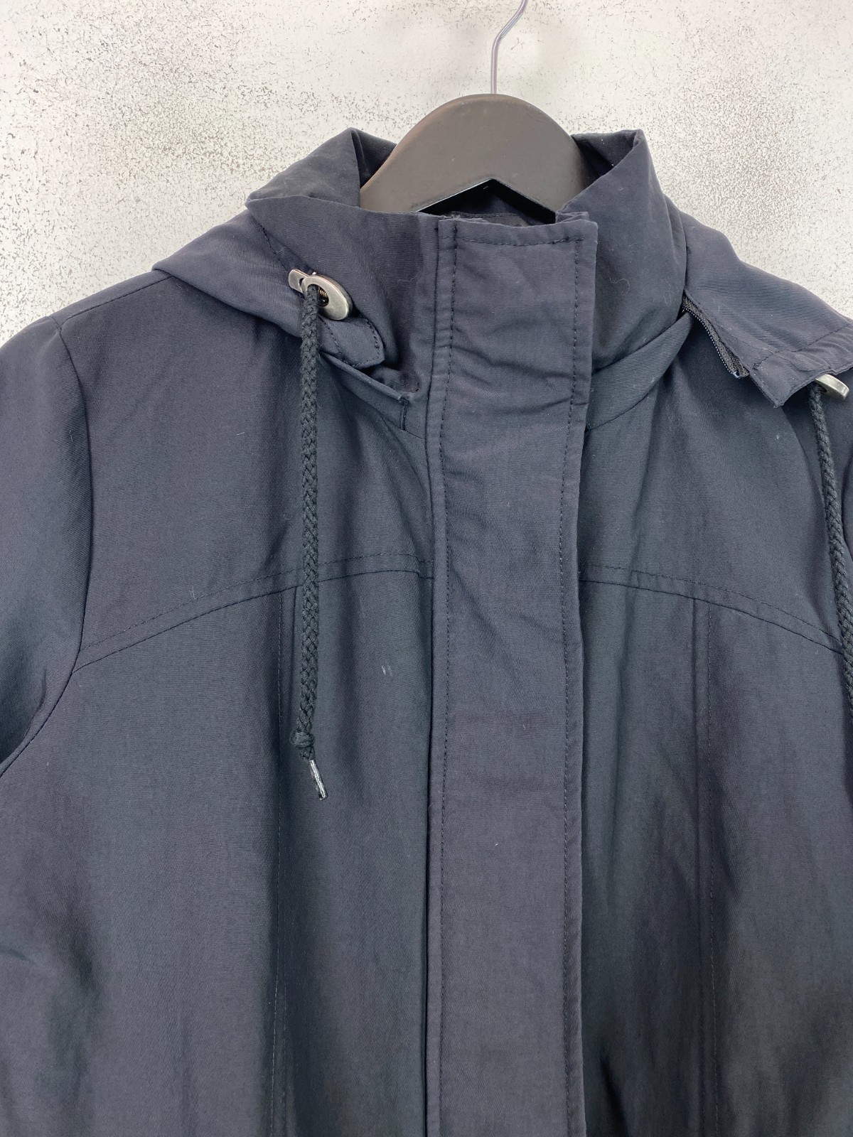 Fat Face Black Solid Jacket Parka Zip Drawstring … - image 2