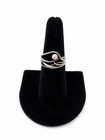 Antique 925 Sterling Silver Small Pearl Ring Vintage Swirl Wave Design Size 7
