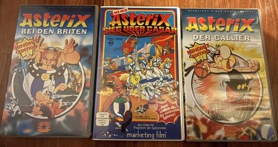 VHS  Videokasetten - Asterix Filme - Asterix Siege über Cäsar / Briten / Gallier